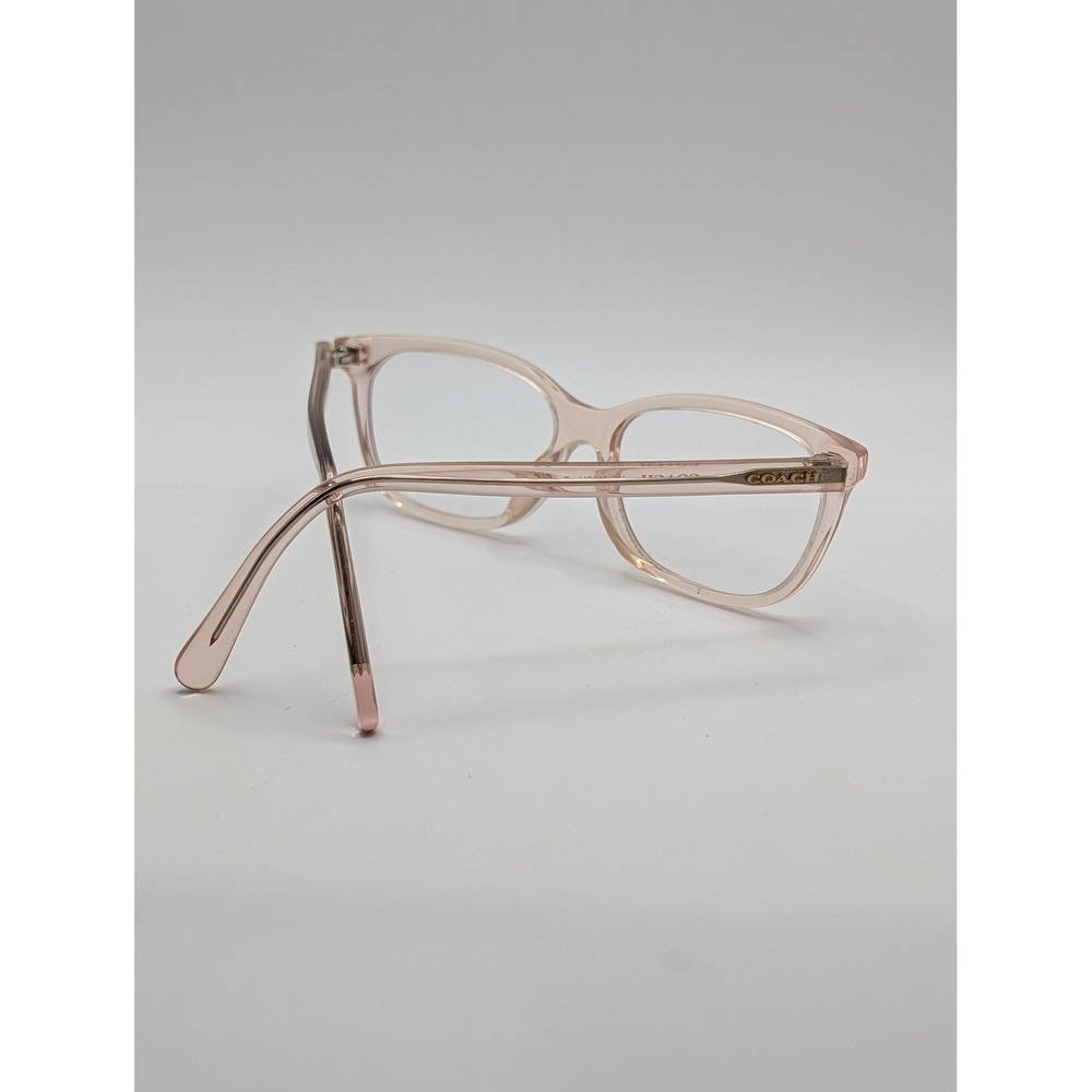 Coach HC6139U Transparent Pink Rectangular Eyeglass Frames 5556 Designer Glasses